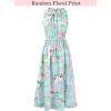 image:imageVFSHOW Womens Summer Casual Ruffle Crew Neck Midi Long Dress Sleeveless Wedding Guest Pocket Flowy A Line Tunic SundressBlue Multi Floral Print