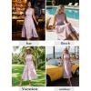 image:imageVFSHOW Womens Summer Casual Ruffle Crew Neck Midi Long Dress Sleeveless Wedding Guest Pocket Flowy A Line Tunic SundressPink Purple Floral Print