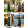 image:imageVFSHOW Womens Cut Out Halter Neck Formal Prom Dress Beaded Ruched Sleeveless A Line Long Maxi Evening Ball Gwon DressesGreen