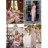 image:imageVFSHOW Womens Elegant Cocktail Wedding Guest Long Dress 2026 Smocked Cowl Neck Sleeveless Pocket Tie Waist Wrap A Line DressPink Floral