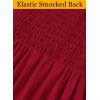 image:imageVFSHOW Womens Elegant Cocktail Wedding Guest Long Dress 2026 Smocked Cowl Neck Sleeveless Pocket Tie Waist Wrap A Line DressRed