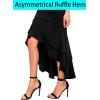 image:imageVFSHOW Womens Formal Cocktail Double Layer Ruffle High Low Dress 2026 V Neck Spaghetti Strap Beach Wedding Guest Prom DressesBlack