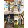 image:imageVFSHOW Womens Formal Cocktail Double Layer Ruffle High Low Dress 2026 V Neck Spaghetti Strap Beach Wedding Guest Prom DressesBlue and Cream Floral Print