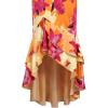 image:imageVFSHOW Womens Formal Cocktail Double Layer Ruffle High Low Dress 2026 V Neck Spaghetti Strap Beach Wedding Guest Prom DressesOrange With Fuchsia Floral Print