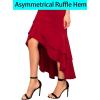 image:imageVFSHOW Womens Formal Cocktail Double Layer Ruffle High Low Dress 2026 V Neck Spaghetti Strap Beach Wedding Guest Prom DressesRed