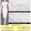 image:imageVFSHOW Womens Pleated Asymmetric Bow Neck Work Business Office Church Cocktail Party Pencil Sheath DressOffwhite