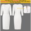 image:imageVFSHOW Womens Pleated Asymmetric Bow Neck Work Business Office Church Cocktail Party Pencil Sheath DressOffwhite