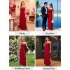 image:imageVFSHOW Womens Strapless Maxi Dress 2026 Smocked Ruffle Tube Top Long Dress Side Slit Pleated Formal Prom Evening Gown DressesRed