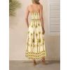 image:imageVFSHOW Womens Summer Spaghetti Strap V Neck Long Dress 2026 Casual Beach Vacation Wedding Guest Pockets Flowy A Line DressesBeige Floral