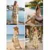 image:imageVFSHOW Womens Summer Spaghetti Strap V Neck Long Dress 2026 Casual Beach Vacation Wedding Guest Pockets Flowy A Line DressesBeige Floral