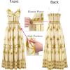 image:imageVFSHOW Womens Summer Spaghetti Strap V Neck Long Dress 2026 Casual Beach Vacation Wedding Guest Pockets Flowy A Line DressesBeige Floral