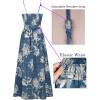 image:imageVFSHOW Womens Summer Spaghetti Strap V Neck Long Dress 2026 Casual Beach Vacation Wedding Guest Pockets Flowy A Line DressesBlue Floral