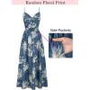 image:imageVFSHOW Womens Summer Spaghetti Strap V Neck Long Dress 2026 Casual Beach Vacation Wedding Guest Pockets Flowy A Line DressesBlue Floral