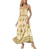 image:imageVFSHOW Womens Summer Spaghetti Strap V Neck Long Dress 2026 Casual Beach Vacation Wedding Guest Pockets Flowy A Line DressesBeige Floral
