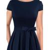 image:imageVFSHOW Womens 2025 Wear to Work Business Office Casual Pockets Belted Pleated Vintage Church Cocktail A Line Fit and Flare Midi Dress Navy Blue XXLarge 11893 BLU XXL