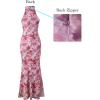 image:imageVFSHOW Womens Elegant Halter Neck Formal Bodycon Fitted Wedding Guest Long Cocktail Evening Mermaid Maxi DressPink Purple Floral Print
