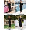 image:imageVFSHOW Womens One Shoulder Formal Wedding Guest Pleated Maxi Dress Elegant Off Shoulder Tie Waist Long Cocktail Evening GownBlack