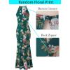 image:imageVFSHOW Womens Sexy Cut Out Halter Semi Formal Wedding Guest Bodycon Long Cocktail Party Mermaid DressGreen Floral Print