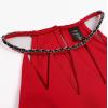 image:imageVFSHOW Womens Sexy Cut Out Halter Semi Formal Wedding Guest Bodycon Long Cocktail Party Mermaid DressRed