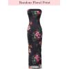image:imageVFSHOW Womens 2025 Sexy Backless Formal Tube Bodycon Maxi Dress Strapless Side Slit Beach Wedding Guest Long Cocktail DressesBlack and Pink Floral Print