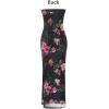 image:imageVFSHOW Womens 2025 Sexy Backless Formal Tube Bodycon Maxi Dress Strapless Side Slit Beach Wedding Guest Long Cocktail DressesBlack and Pink Floral Print