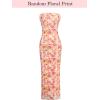 image:imageVFSHOW Womens 2025 Sexy Backless Formal Tube Bodycon Maxi Dress Strapless Side Slit Beach Wedding Guest Long Cocktail DressesPink and Yellow Floral Print