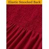 image:imageVFSHOW Womens Elegant Cocktail Wedding Guest Long Dress 2026 Smocked V Neck Sleeveless Pocket Tie Waist A Line DressRed