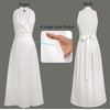 image:imageVFSHOW Womens Elegant Cocktail Wedding Guest Long Dress 2026 Smocked V Neck Sleeveless Pocket Tie Waist A Line DressWhite