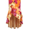 image:imageVFSHOW Womens Floral Formal Cocktail Double Layer Ruffle High Low Maxi Dress 2026 Printed Sexy V Neck Spaghetti Strap Beach Wedding Guest Prom Dresses Orange Small 12321 ORG S