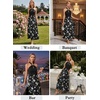 image:imageVFSHOW Womens Keyhole Halter Neck Formal Wedding Guest Elegant Ruffle Cocktail Evening Party Pocket A Line Long DressBlack and White Floral Print