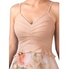 image:imageVFSHOW Womens Spaghetti Strap Formal Wedding Guest Ruched V Neck Ruffle Cocktail Evening Party Pocket A Line Long DressNude Pink Floral Print