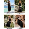 image:imageVFSHOW Womens Wedding Guest Cocktail Prom Dress 2026 Cut Out Ruched Beaded Halter Neck A Line Long Maxi Semi Formal Ball GwonBlack