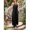 image:imageVFSHOW Womens Wedding Guest Cocktail Prom Dress 2026 Cut Out Ruched Beaded Halter Neck A Line Long Maxi Semi Formal Ball GwonBlack