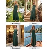 image:imageVFSHOW Womens Wedding Guest Cocktail Prom Dress 2026 Cut Out Ruched Beaded Halter Neck A Line Long Maxi Semi Formal Ball GwonGreen