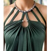 image:imageVFSHOW Womens Wedding Guest Cocktail Prom Dress 2026 Cut Out Ruched Beaded Halter Neck A Line Long Maxi Semi Formal Ball GwonGreen