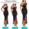image:imageVFSHOW Womens Off The Shoulder Wedding Guest Maxi Long Dress 2026 Sexy Mesh One Shoulder Formal Cocktail Bodycon DressesBlack and Orange Floral Print