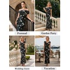 image:imageVFSHOW Womens Off The Shoulder Wedding Guest Maxi Long Dress 2026 Sexy Mesh One Shoulder Formal Cocktail Bodycon DressesBlack and White Floral Print
