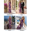 image:imageVFSHOW Womens Elegant Halter Neck Formal Bodycon Fitted Wedding Guest Long Cocktail Evening Mermaid Maxi DressPurple and Multi Floral Print