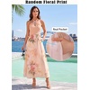 image:imageVFSHOW Womens Keyhole Halter Neck Semi Formal Wedding Guest Elegant Ruffle Cocktail Party Pocket A Line Long DressNude Pink Floral Print