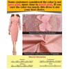 image:imageVFSHOW Womens Peach Pink Mesh 3D Floral Embroidery Cocktail Evening Bishop Sleeve Slim Front Zipper Party Bodycon Pencil Sheath Dress 8341 PIK XL