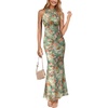 Green and Orange Floral Print