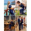 image:imageVFSHOW Womens Boat Neck Formal Bodycon Maxi Sleeveless Slim Fitted Wedding Guest Long Cocktail Mermaid DressBlue and Multi Floral Print