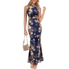 Navy Blue and Multi Floral Print