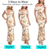 image:imageVFSHOW Womens Off The Shoulder Wedding Guest Maxi Long Dress 2026 Sexy Mesh One Shoulder Formal Cocktail Bodycon DressesOffwhite and Multi Floral Print