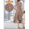 image:imageVFSHOW Womens Front Zipper Work Business ALine Dress Elegant Professional Office Career Church Fit and Flare Skater DressesApricot Tweed