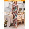 image:imageVFSHOW Womens Boat Neck Formal Bodycon Maxi Sleeveless Slim Fitted Wedding Guest Long Cocktail Mermaid DressMulticolor Leopard Print