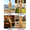 image:imageVFSHOW Womens Boat Neck Formal Bodycon Maxi Sleeveless Slim Fitted Wedding Guest Long Cocktail Mermaid DressOrange and Yellow Floral Print
