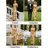 image:imageVFSHOW Womens Elegant Halter Neck Formal Bodycon Fitted Wedding Guest Long Cocktail Evening Mermaid Maxi DressOrange and Yellow Floral Print
