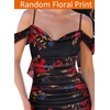 image:imageVFSHOW Womens Floral Cowl Neck Ruffle Wedding Guest Mermaid Maxi Dress  Adjustable Spaghetti Straps Off Shoulder Backless Printed Mesh Slim Bodycon Cocktail Parties SemiFormal Cruise DinnerBlack With Red Floral Printb