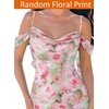 image:imageVFSHOW Womens Floral Cowl Neck Ruffle Wedding Guest Mermaid Maxi Dress  Adjustable Spaghetti Straps Off Shoulder Backless Printed Mesh Slim Bodycon Cocktail Parties SemiFormal Cruise DinnerPink Floral Print
